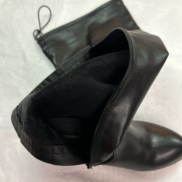 Lane Bryant Black Manmade Material Thigh Zippered Wedge Boot Lined 9 Wide - Picture 6 of 14